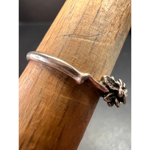 Vintage sterling silver rose ring size 7 - Picture 4 of 16